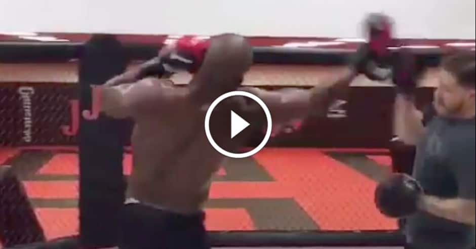 Jon Jones working on HUGE uppercuts