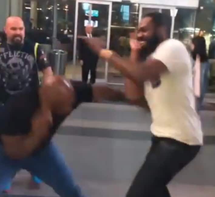Jon Jones and Mike Tyson throw light hands