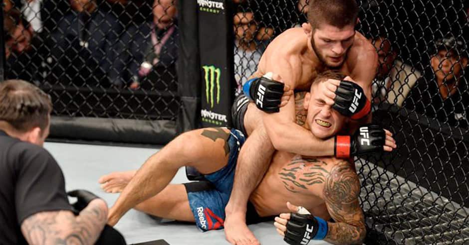 Nurmagomedov defends lightweight title with third round submission of Po…