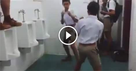 Kid loses school fight like a boss