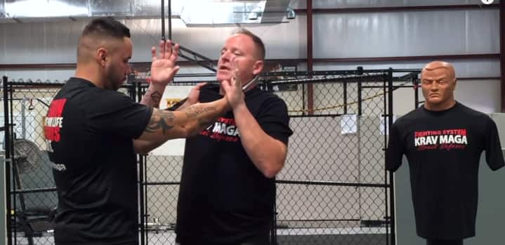 Defense against a same side of the neck knife threat