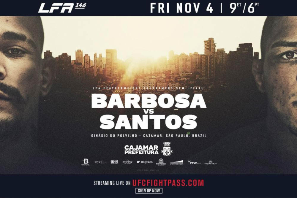 ‘LFA 146: Barbosa vs. Santos’ set for November 4 in Brazil