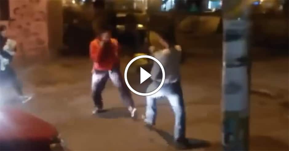 Man sent face first to the asphalt with quick technique