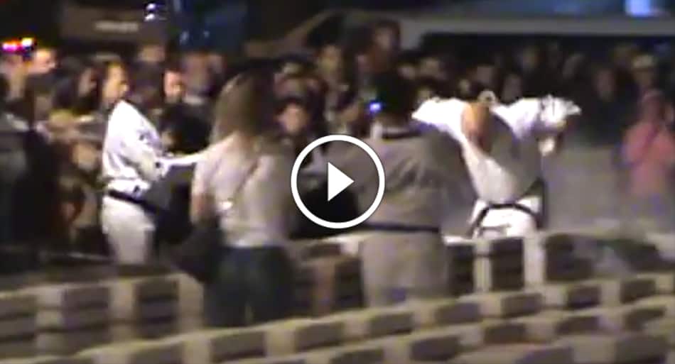 Man tries to break 700 concrete blocks in under 30 seconds