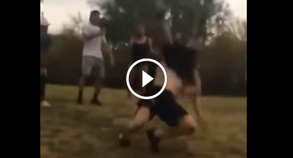 Man with serious wrestling skills ragdolls opponent