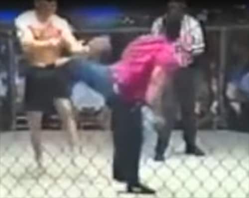 Marine vs Karate black belt in old-school MMA fight