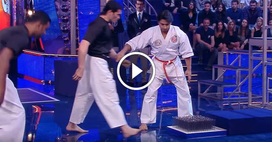 Martial Artists attempt world record for Human-Nail sandwich