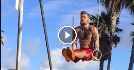 Conor McGregor works out at the beach