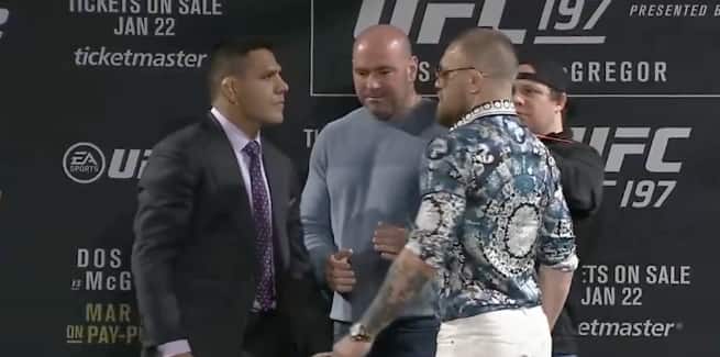 McGregor and Dos Anjos stare down for the first time