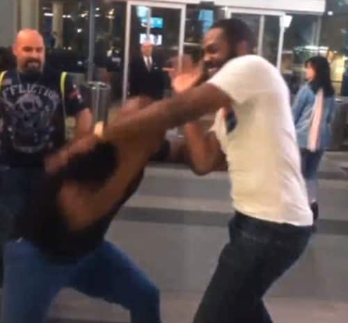 Mike Tyson and Jon Jones get some slap boxing on