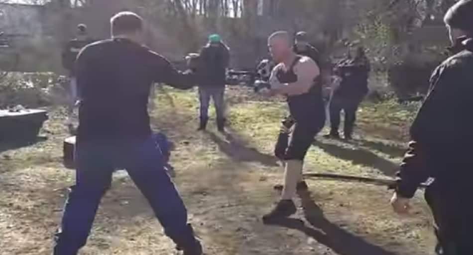 MMA fighter vs. MUCH larger opponent in backyard grudge match