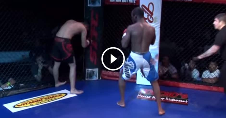 MMA fighter caught with hands down – gets spun to sleep