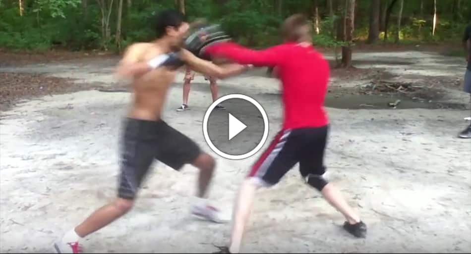 MMA fight in the woods ends with accurate strike – and respect