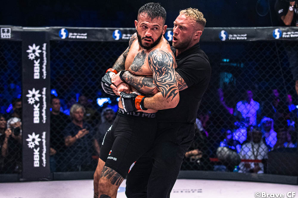 Tahar Hadbi pokes Mohammed Fakhreddine for BRAVE CF trilogy fight