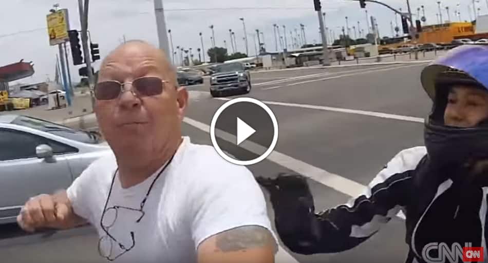 Motorcyclist and girlfriend attacked by raging motorist