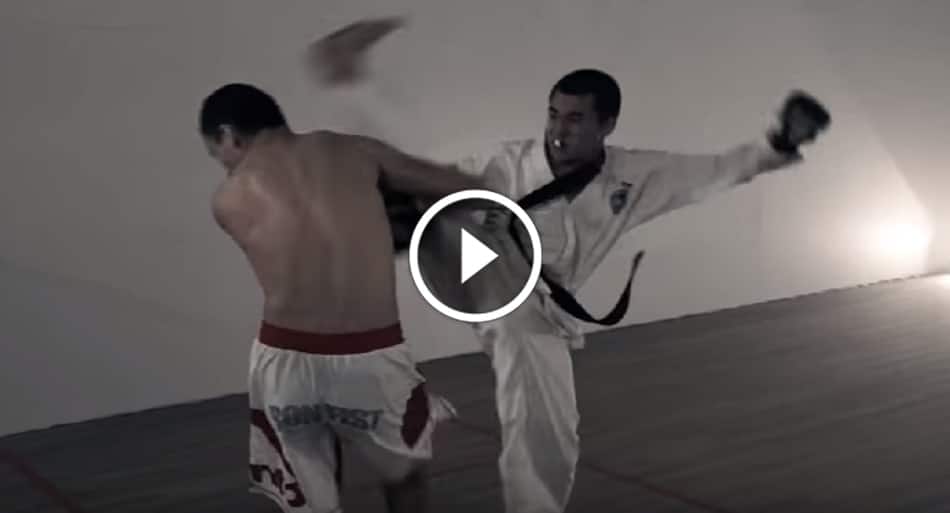 Muay Thai fighter vs. Taekwondo blackbelt – does NOT last long