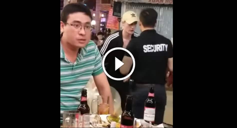 Muay Thai security guard utilizes art with FEROCIOUS shot