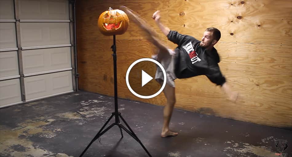 Muay Thai vs. flaming pumpkin