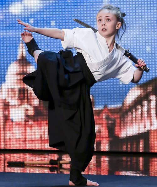 Nine year old karate master shows off insane katana skills