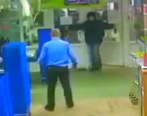 Outnumbered security fight off gang during insane brawl