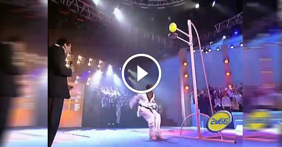 Watch man attempt to break world’s highest Taekwondo kick record
