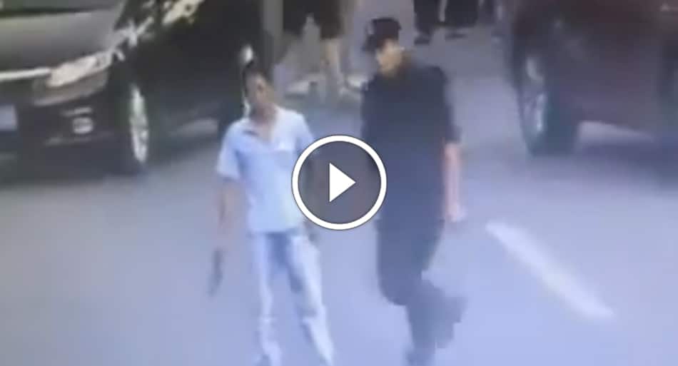 Police use slick martial arts technique to disarm gunman