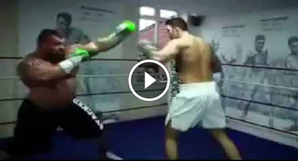 Pro boxer Hughie Fury sparring world’s strongest man Eddie Hall