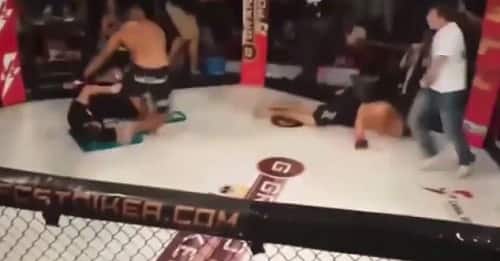 Ref saves fighter from out of control PSYCHO opponent