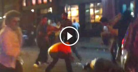 UFC fighter KOs guy for punching woman outside club