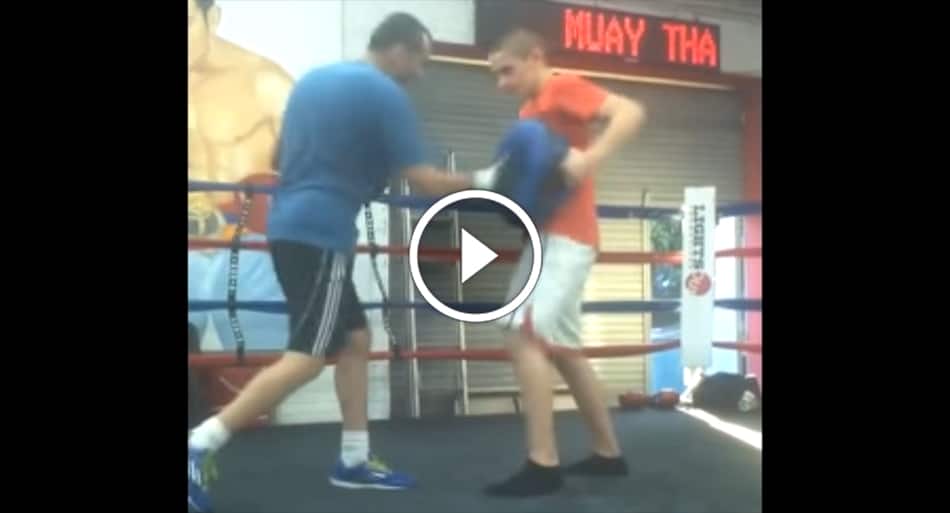 Ronda Rousey’s MMA coach working the focus mitts