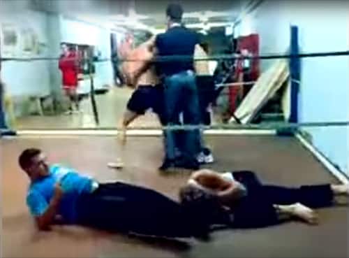 Russian fighter goes crazy during sparring session