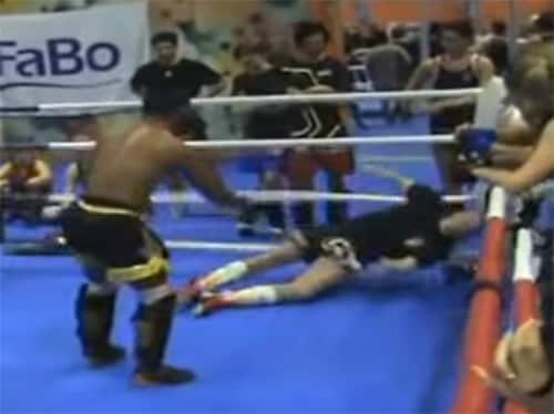 Saenchai accidentally KOs sparring partner with crazy technique