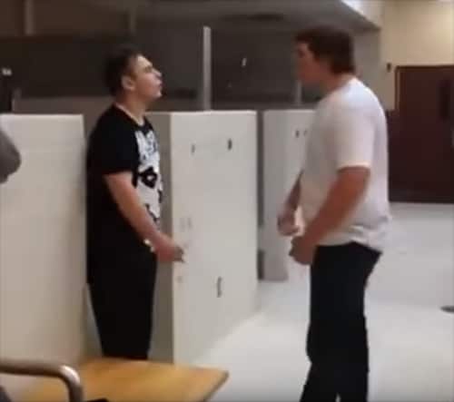 School bully pulls a knife on student in locker room