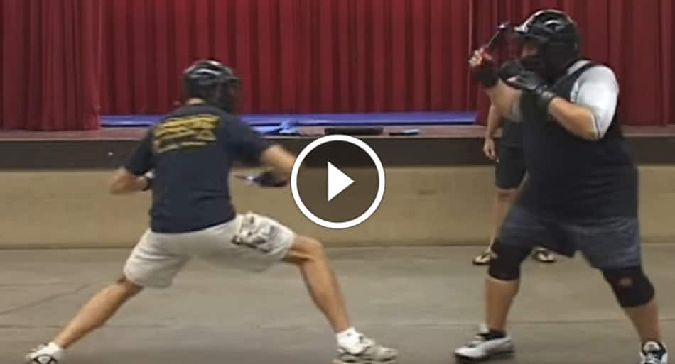 Shock knives used in realistic sparring session