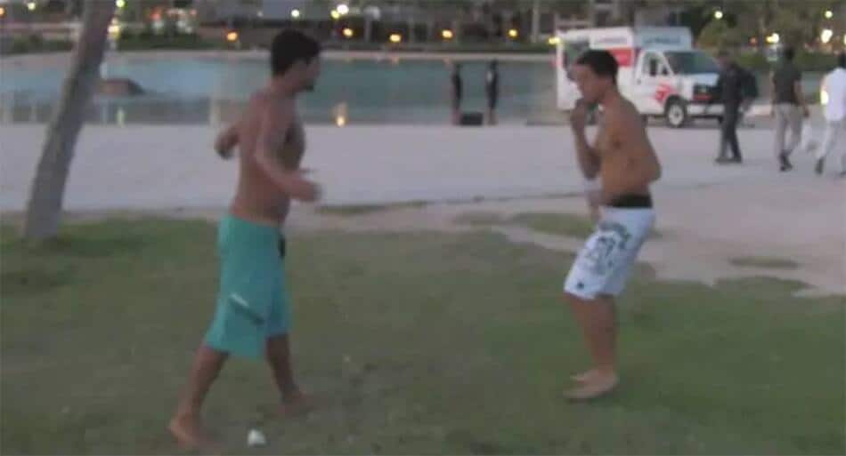 Skilled martial artists quickly settle dispute MMA-style