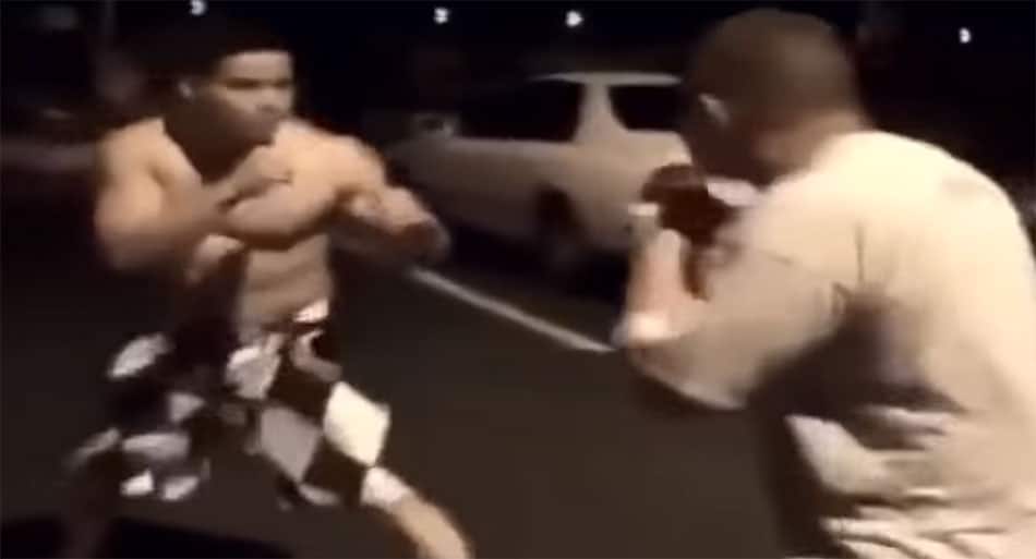 Skilled Hawaiian fighters throw down for REAL in parking lot brawl