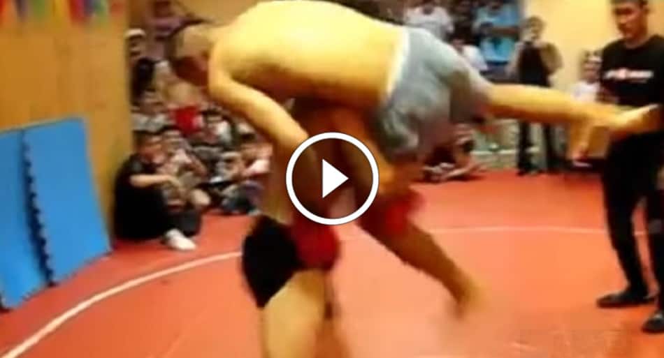 Gym challenge match ends with brutal technique