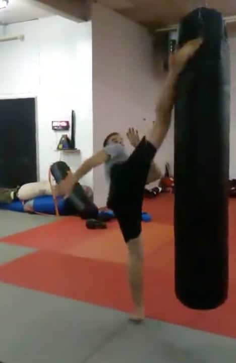 7-foot round house kick