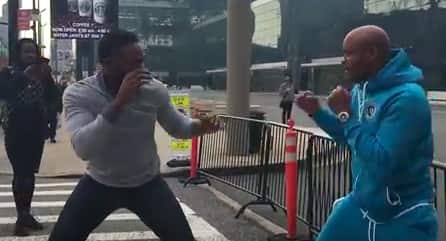 Jon Jones and Anderson Silva sparring