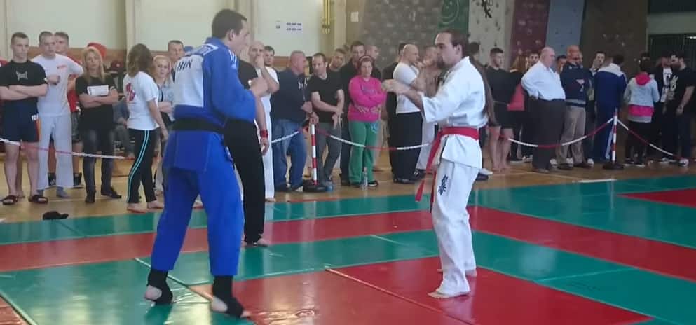 Judo vs. Karate in competition match