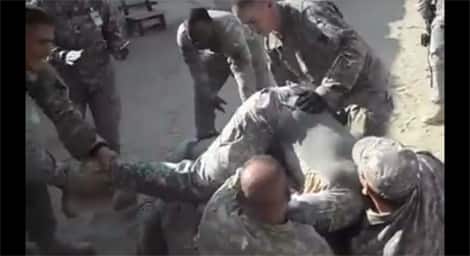 Soldier chokes out his Sergeant!