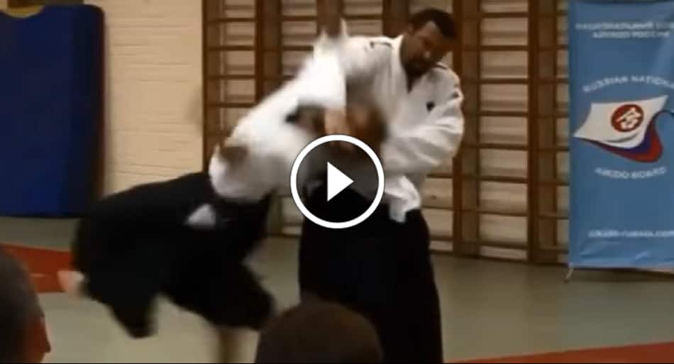 Steven Seagal shows his defense to a front kick