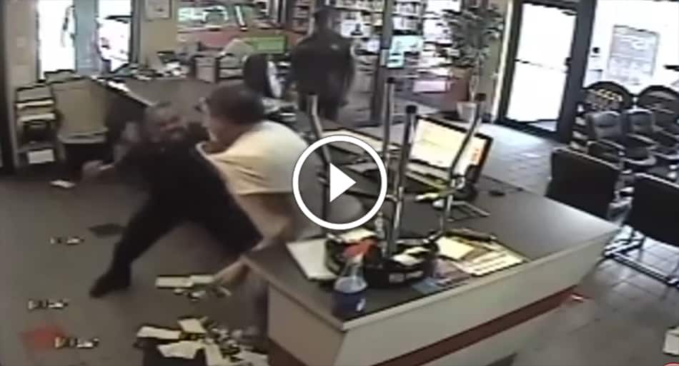 Store clerk forced to defend himself against violent customer