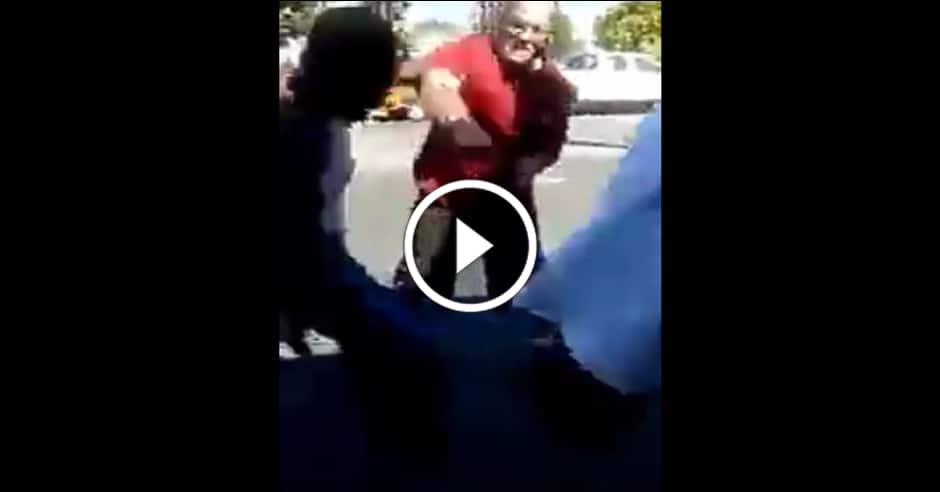 Street corner bully destroyed by old man