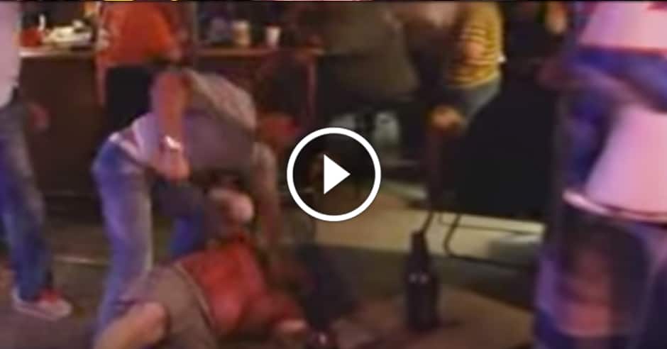 Big guy sucker punches little guy, regrets it fast