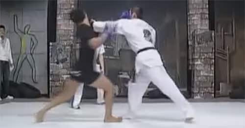 Taekwondo black belt vs MMA fighter in standup-only match