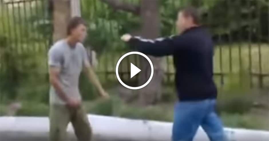 Taekwondo technique ends street fight by KO