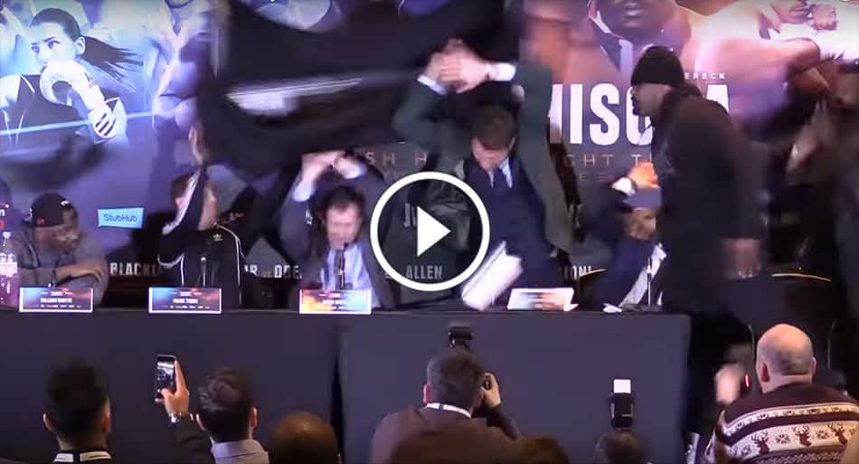Things get heated at boxing press conference