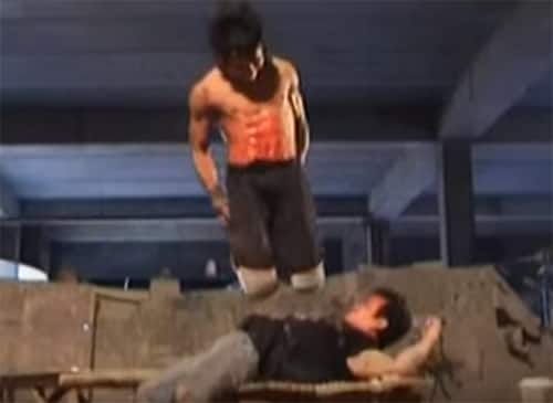Tony Jaa practicing insane stunts for classic martial arts movie