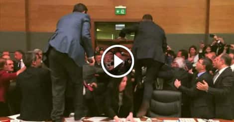 Brawl erupts in Turkish parliament